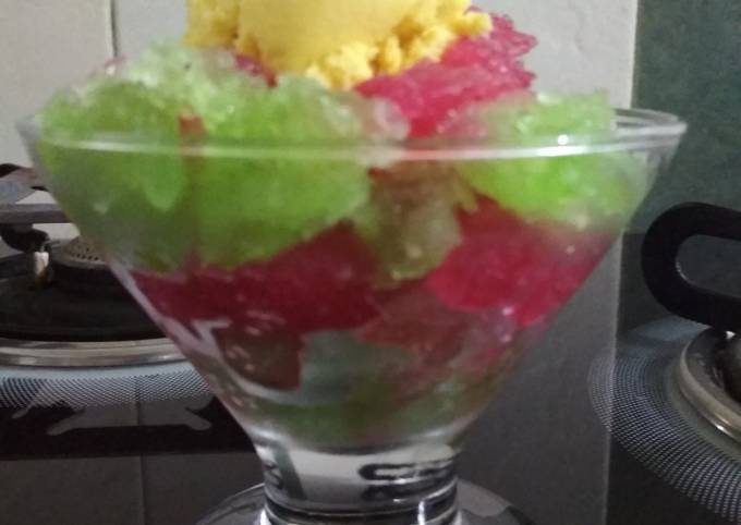 Recipe of Favorite Kacchi keri Gulab Butter Scotch Ice Gola