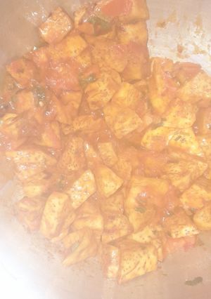 A picture of Fried stewed nduma(arrow roots)😋😋.