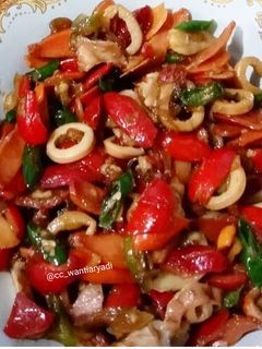 Foto resep Tumis kulit melinjo, cumi asin