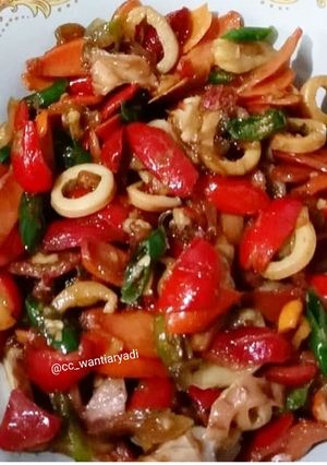 Foto resep Tumis kulit melinjo, cumi asin