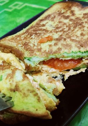 Foto resep One Pan Egg Toast (Roti Pandan + Keju Slice)