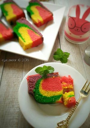 Foto resep Rainbow cake kukus