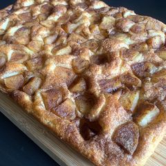 A picture of Sweet Focaccia with Cinnamon Apple.