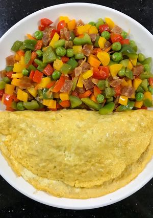 Hình của món Rau củ xào & trứng chiên.
