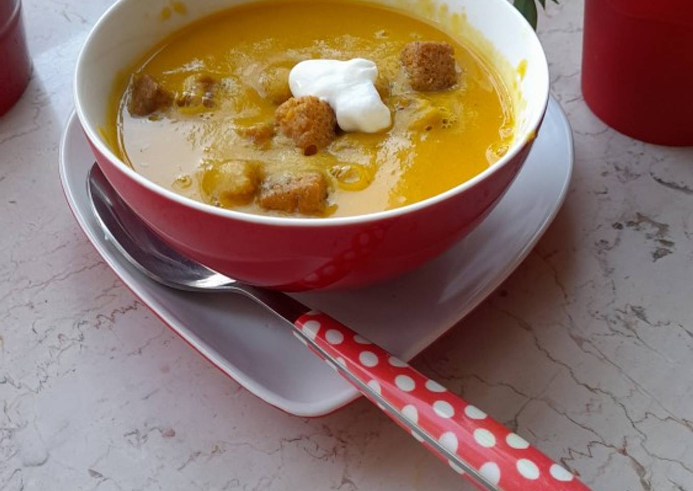 Sweet potato and lentil soup