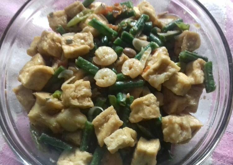 Tauco udang tahu dan kacang panjang praktis