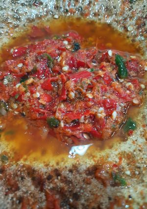 Foto resep Sambal korek yg bikin di cobek😊