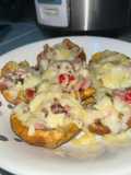 Tostones rellenos de jamón