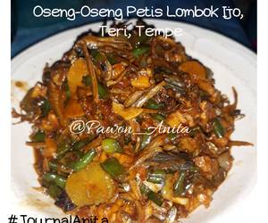 Resep mudah Oseng-Oseng Petis, Lombok Ijo, Teri &amp;amp; Tempe Mantul Banget