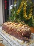 Salame de chocolate, caramelo e amendoim