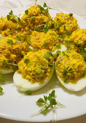 Sonkás töltött tojás recept fotója
