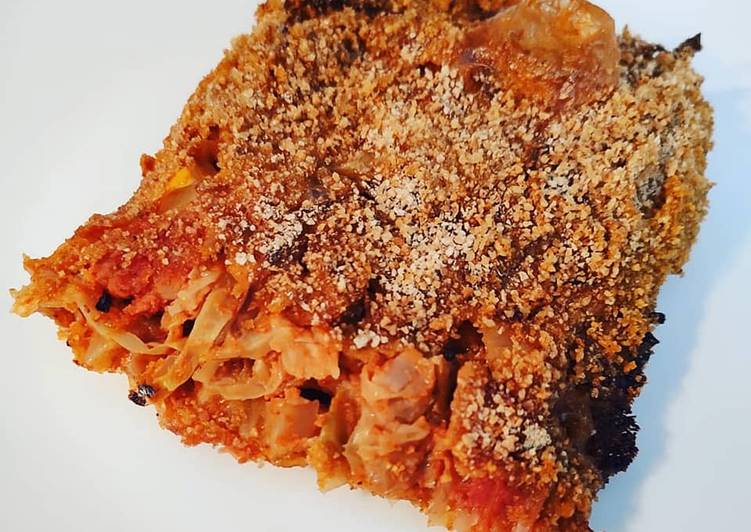 Sformato di verza e cavolo cappuccio alla toma