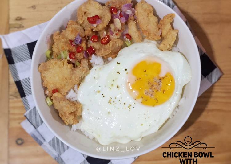 Bagaimana Menyiapkan Chicken bowl with sambal matah - ayam goreng tepung sambal matah - ide masak - menu hari ini - ayam yang Enak Banget