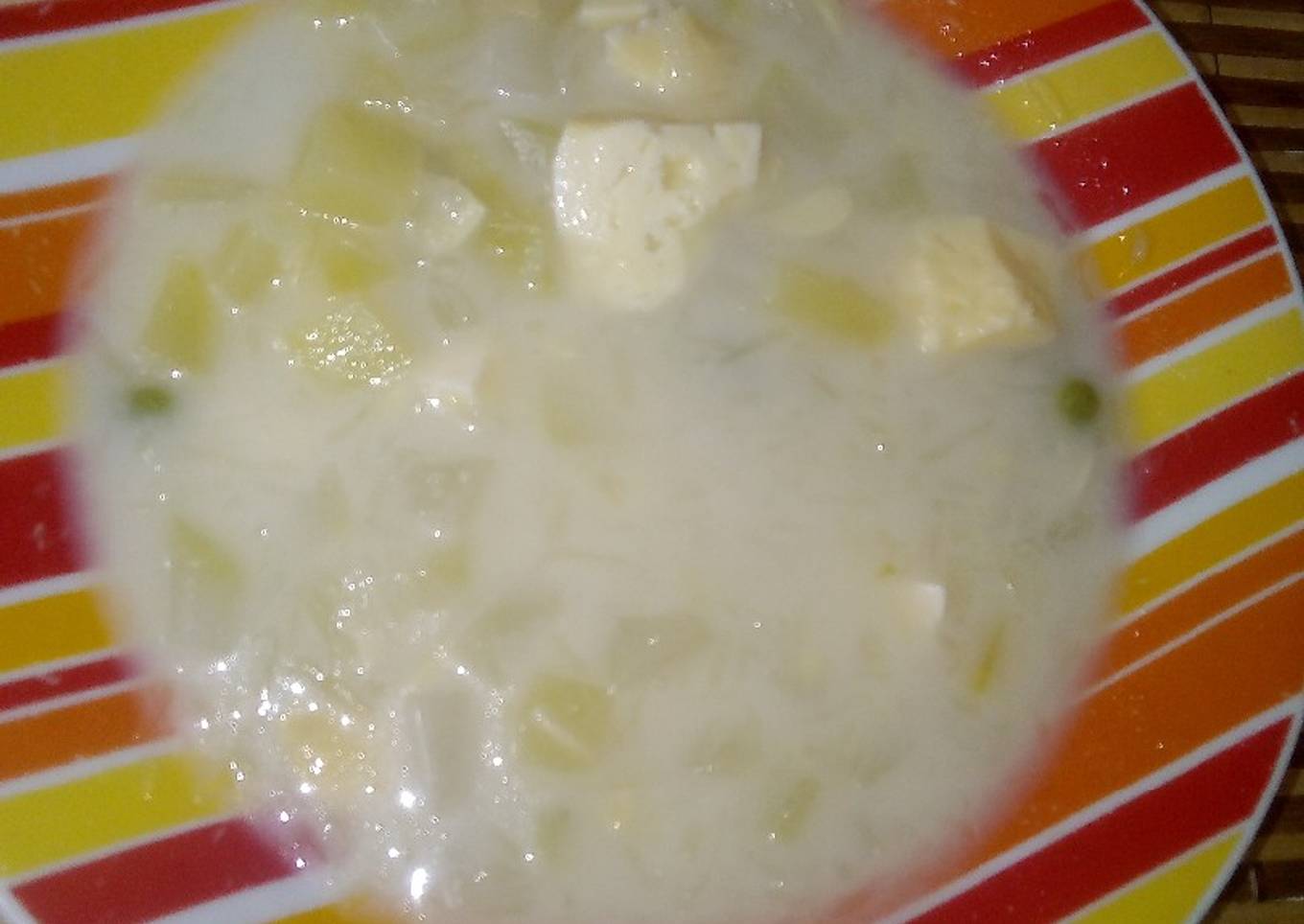 Sopita de calabaza con leche y queso