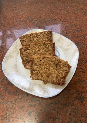 Una foto de Budín de banana con harina integral y avena