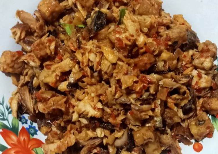 Resep Bumbu Dapur Ikan suwir tempe pedas