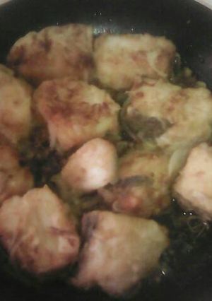 Una foto de Bacalao encebollado