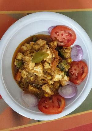 होटल स्टाइल पनीर, कॉर्न की सब्जी (Hotel style paneer corn ki sabzi recipe in Hindi) रेसिपी मुख्य फोटो