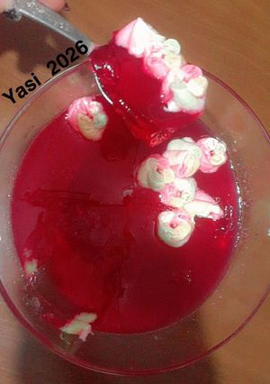 عکسی از دستور ژله هندونه +مارشمالو 🍡