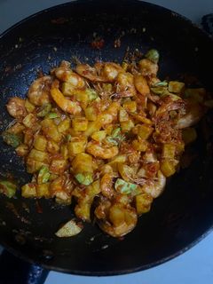 Foto resep Balado Kentang Udang Pete