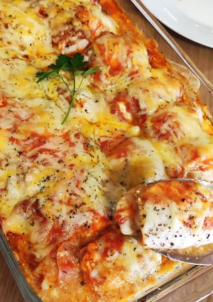 Una foto de Pechuga rellena con jamón cocido y mucho queso