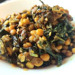 A picture of Palak Chana Dal.