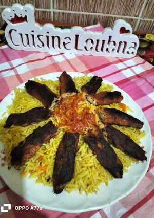 صورة لوصفة شيش كباب مع ارز بسمتي
