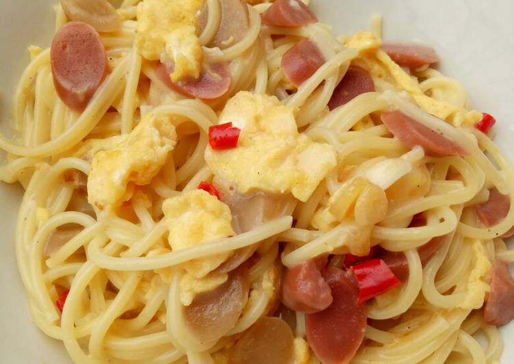 Spaghetti Carbonara dengan kearifan lokal 😁