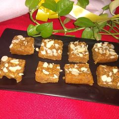 Besan malai burfi A picture of Besan malai burfi.