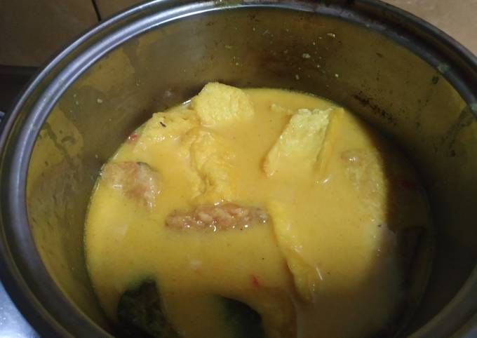 Resep Sayur tahu tempe kuah santan, Enak Banget