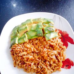 Avacado and Jellof Rice A picture of Avacado and Jellof Rice.