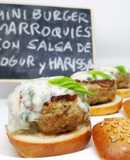 Miniburgers marroquíes con salsa de yogur y Harissa