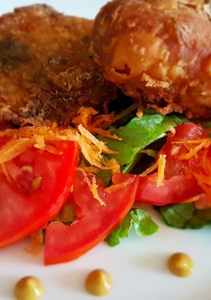 Una foto de Pollo marinado frito