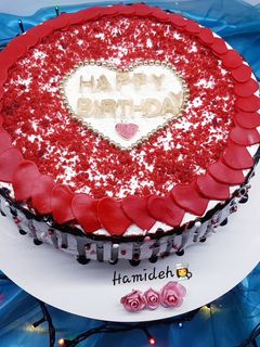 عکسی از دستور کیک تولد عشق جان(کیک ردولوت)🤴