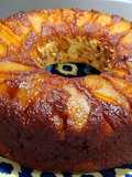 Torta invertida de peras rellena