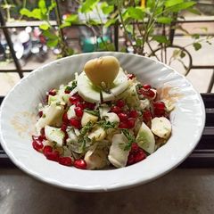 A picture of Water Chestnut (Singhara) - Amla - Cucumber Salad.