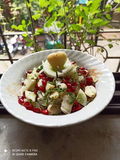 A picture of Water Chestnut (Singhara) - Amla - Cucumber Salad.