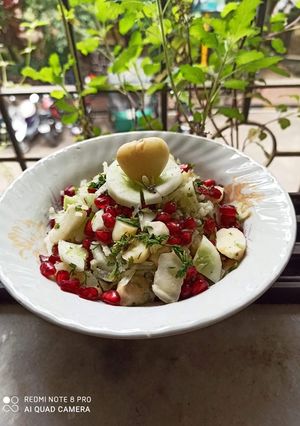 A picture of Water Chestnut (Singhara) - Amla - Cucumber Salad.