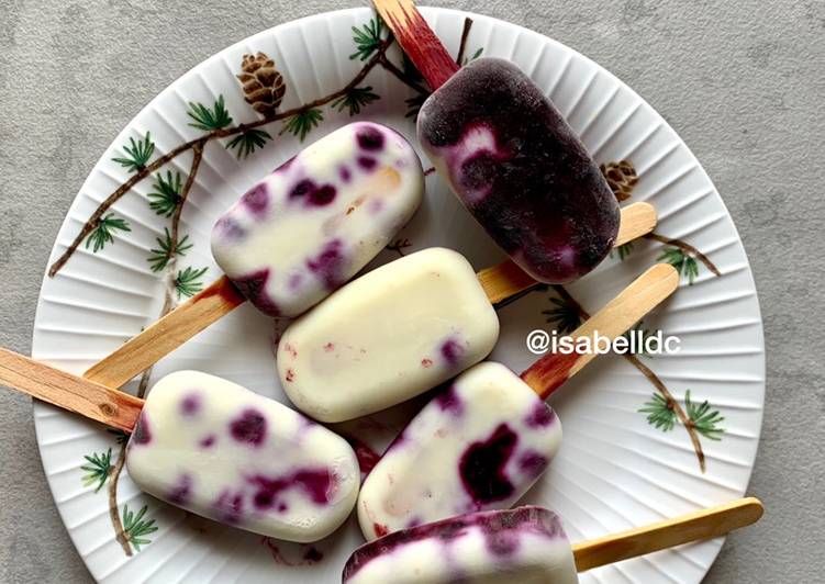 56. Blueberry Yoghurt Popsicles (Es krim yogurt blueberry)