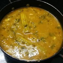 A picture of Spinach drumstick mix dal.