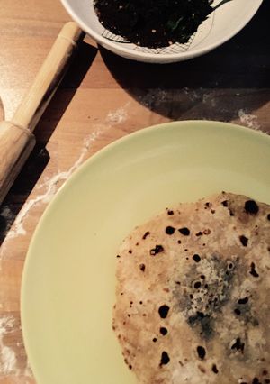 A picture of Mint Parathas.