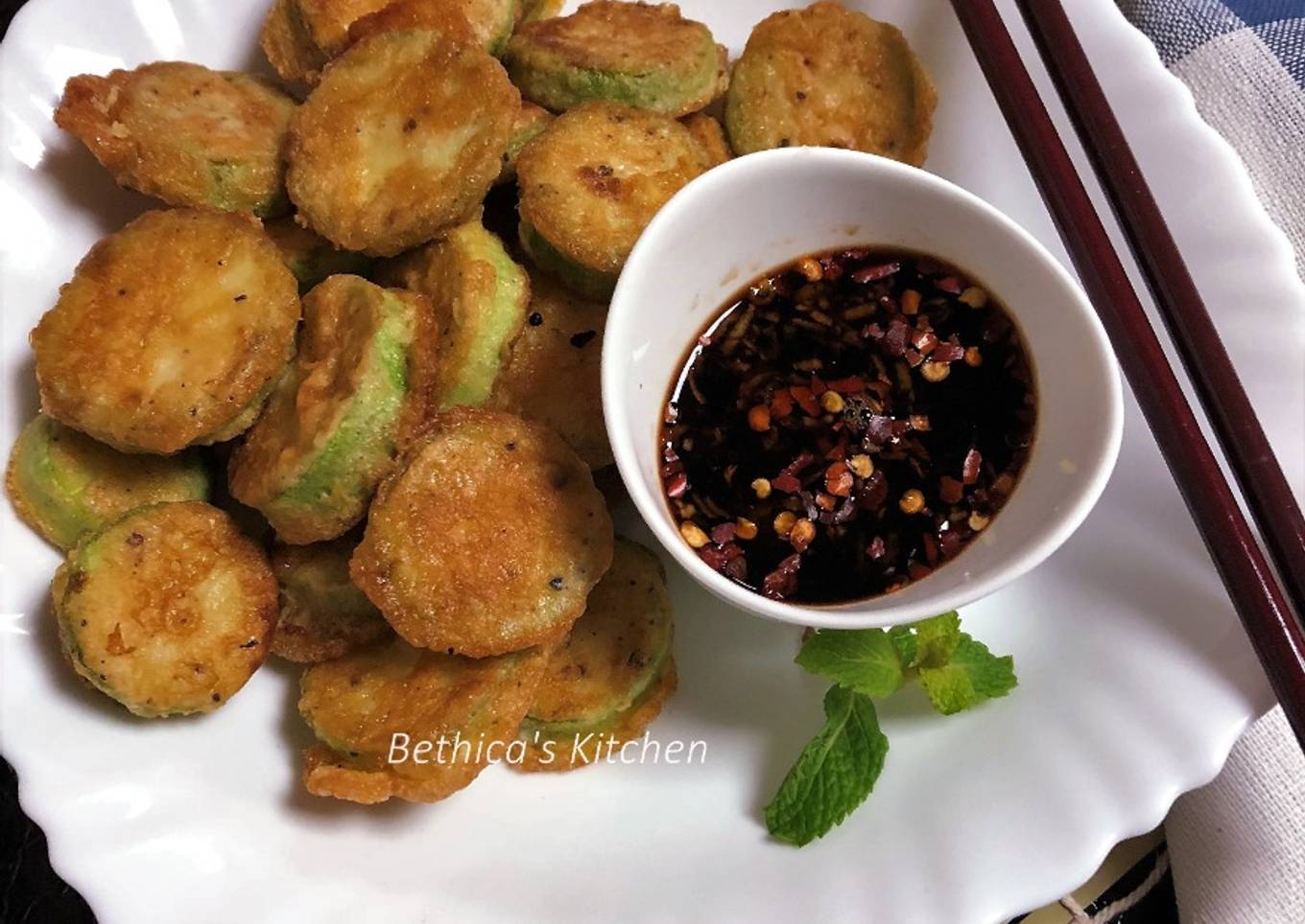 Hobak Jeon (Korean style Zucchini Fritters)