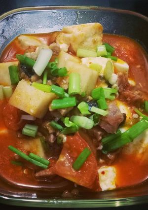 Hình của món Khoai môn Đậu hũ sốt Cà chua.