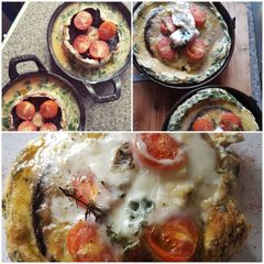 A picture of Portobello mushroom oven baked omlette.