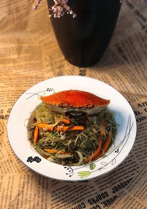 Hình của món Miến dong xào cua.