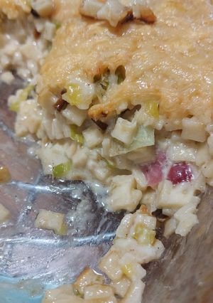 Une photo de Gratin de Crozets au poireaux et Beaufort