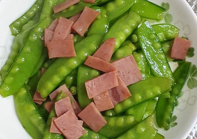 豌豆炒火腿食譜與作法by 愛吃的小芸 Cookpad