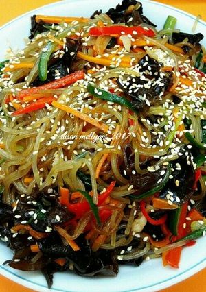 Foto resep Japchae with beef korean noodle 🍝 (pr_asianfood)
