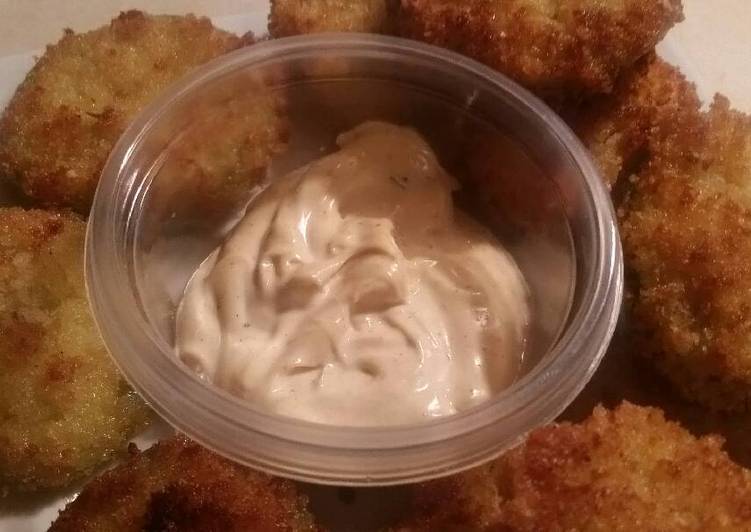 Recipe of Homemade Chicken Fried Tomatillos w/ Smoked Cumin Dip