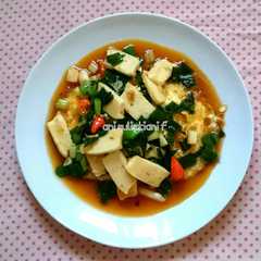 รูปของ Telur+bakso kepiting saus tiram